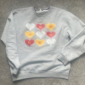 Kansas City Chiefs sweatshirt heart Super Bowl